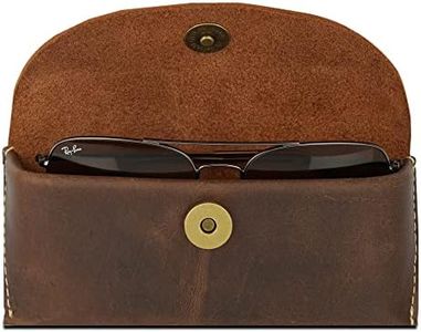 The Antiq Leather Sunglasses Case, Leather Sunglass Cover Genuine Leather Eyeglass Case, Reading Glasses Case, Flexible Eyewear Pouch, Compact Glasses Case, Slim Goggles Case for Men and Women (Brown)
