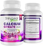 Shiny Leaf Bariatric Calcium Citrate 600mg - Supplement for Bariatric Patients, 60 Ct Chewable Calcium Tablets with Magnesium, Vitamin D3, Natural Cherry Flavor, Vegetarian (1 Month)