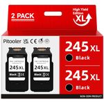 Pitooler for Canon 245XL Black Ink Cartridge Remanufactured for Canon Printer Ink PG-245 XL Fit for Pixma TS3420 TR4520 MX492 MX490 TS3425 MG2525 TS3320 MG2524 TS3400 TS3300 TS3429 MG3022 Printer