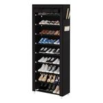 UDEAR Shoe Rack 27 Pairs Shoe with Dustproof Cover,9-Tier Tall Shoe Racks for Room,Entryway,Black