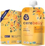 Cerebelly Organic Baby Food Pouches – Organic Veggie Purees for Toddlers | No Added Sugar, Fiber, Non-GMO | Blended Toddler Food | 4oz BPA-Free Baby Food | Carrot Pumpkin | 12 Count