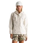 THE NORTH FACE Women's Antora Waterproof Jacket | Breathable Rain Coat with 3 Piece Hood & Alpine Zip Hand Pockets, White Dune, XX-Large