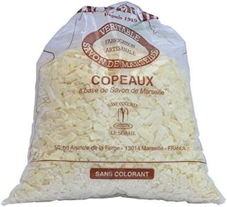 Copos de jabón de Marsella, 1 kg, sin aroma, detergente con jabón de Marsella, fabricado artesanalmente por Le Serail desde 1949