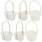 Small White Wicker Basket For Flower Girl