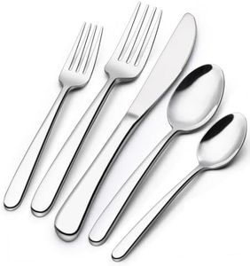 60-Piece Silverware Set Service for 12, Wildone Premium Stainless Steel Flatware Set, Mirror Polished Cutlery Utensil Set for Home Restaurant, Include Fork Knife Spoon Set, Durable, Dishwasher Safe