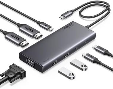 UGREEN Revodok USB C Hub Triple Display Docking Station Dual HDMI, VGA, 10Gbps USB C& A Data Port USB C Dock for Dell XPS Thinkpad and More