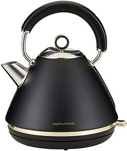 Morphy Richards Ascend Soft Gold Electric Kettle 1.5L, Satin Black, Stainless Steel, 2200W Rapid Boil with Water Window, Removable Limescale Filter & 360° Cordless Base