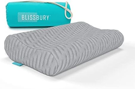 BLISSBURY Contour Pillow, Adjustable Sandwich Pillow Design | 12.5cm, 10.5cm, 8cm Heights | Neck Support for Back & Side Sleepers - Includes a Washable Bamboo Case