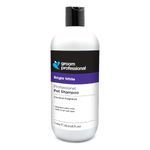 GROOM PROFESSIONAL Bright White Dog Shampoo - Coat Whitening Shampoo for Dogs - Enhances White Tones - Deep Cleansing Formula for Dirty Coats - Added Coconut Oil for Soothing Dry or Itchy Skin, 1L