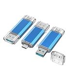 JUANWE USB Type-C Flash Drive 64GB Dual Drive USB 3.0 Thumb Drive Memory Stick for USB-C(3 Pack)