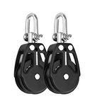 Blue Shark 2250-Sailing Pulley Blocks 38mm Single Swivel (2-Pack)