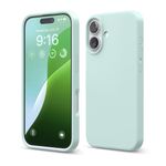 elago Compatible with iPhone 16 Case, Premium Liquid Silicone Case, Full Body Protective Cover, Shockproof, Slim Phone Case, Anti-Scratch Soft Microfiber Lining, 6.1 inch (Mint)