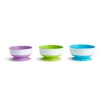 Munchkin Stay Put Suction Bowl,Purple, Green & Blue 3 Pack