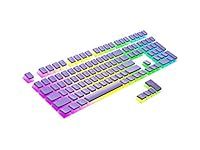 Ranked Pudding PBT Keycaps | 112 Double Shot Translucent ANSI US & ISO Layout | OEM Profile for RGB Mechanical Gaming Keyboard (Lavender)