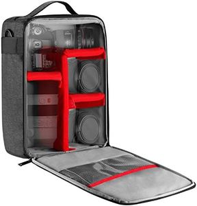 Neewer NW140S Waterproof Camera and Lens Storage Carrying Case, 8.7x5.9x12.6 inches/22x15x32 Centimeters Soft Padded Bag for Nikon Sony DSLR, 4 Lens or Flash, Trigger, Battery Accessories, Black,