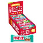 Perkier Variety Box (18 bars) – Vegan - Gluten Free - Protein Packed - Lower Sugar - High Fibre - Snack Bars