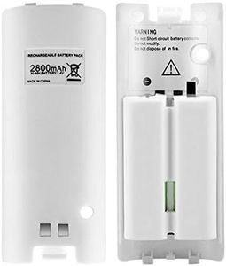 CICMOD OSAN 2 x 2800 mAh High Capacity Rechargeable Battery Pack Batteries for Wii Remote Controller (White)