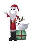 Gemmy Airblown Inflatable Jack Skellington with Zero in Antlers