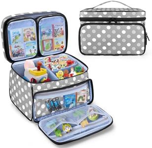 LUXJA Carrying Case Compatible with Little Tikes Story Dream Machine, Storage Bag with Detachable Clear Pockets for Little Tikes Story Dream Machine Books, Polka Dots