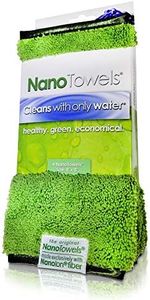 Nano Towels - Amazing Eco Fabric That Cleans Virtually Any Surface with Only Water. No More Paper Towels Or Toxic Chemicals. 4-Pack (8x8", Green)