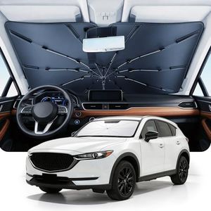 DMJN Umbrella Windshield Sun Shade for Mazda CX-5 (2017-2026), Car Sunshade for Front Windshield [Nano Ice-Crystal Coatings] UPF50+ Heat & UV Block, Protect Interior & Keep Cooler