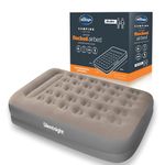 Silentnight Flocked Airbed - Extra High Comfortable Support for Full Body Alignment with Built-In Electric Pump for Caravans Travel Sleepovers & Camping Air Mattress, 192x135x37cm, Grey, Double