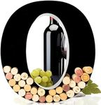 will's Metal Wine Cork Holder - Letters A to Z | Modern Housewarming Gift, Home Bar Decor Wine Gift, Wine Bar Decor, Wedding Registry Items | Large Wall Art | Wine Gifts for Women, Black Large (O)