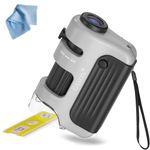 Cason Proffessional Pocket Microscope 60X-120X with 5 Prepared Slides,LED Lighted Mini Microscope for Kids, Students, Handheld Lab Microscope for Learning, Education and Science Exploration