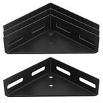 4 Pack Bed Corner Support 9" Length Steel Angle Brackets Metal Triangle Corner Brace Fastener for Furniture Bed, Cabinet Cupboard Storage Box, Thickness 2.7mm, Max Load 260lb.(Black)