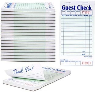 Guest Check Pads For Waiters Waitresses Servers Restaurants Orders or Child’s Practice Single Page Durable Thick Paper 50 Sheets 20 Pk