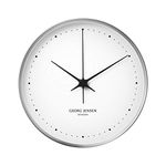 Georg Jensen Wall Clock with White Dial - Stainless Steel and ABS Plastic - Designed by Henning Koppel - Modern Design with Quartz Movement - 30 cm