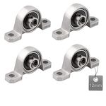 EXLECO 4 Pieces Housing Bearing, 12 mm Pillow Block Set, Bearing Block, Zinc Alloy Shaft Bearing, Flange Bearing for Axle Shaft Machine, 3D Printer (KP001)