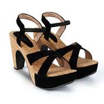 Mosac Women's Tan Brown Wedges High Heels Fashion Sandals For Women & Girl