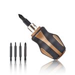 Spec Ops Tools Stubby Screwdriver, 9-in-1, Includes 4 Double-Sided S2 Steel Bits, Magnetic, 3% Donated to Veterans Black/Brown