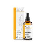 Alteya Organic Sweet Almond Oil 100ml - 100% USDA Certified Organic Pure Natural Cold Pressed Sweet Almond Carrier Oil - Premium Therapeutic Grade Skin Treatment