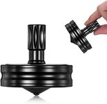 CHEETOP Precision Metal Spinning Top, Long Lasting Spin Time and Perfect Balance, Skilled Adult Easily Exceed 10 Mins, Portable Stainless Steel EDC Office Desktop Game Toys (Stripe-Black)