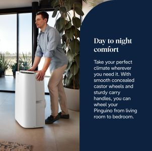 De'Longhi Pinguino Silent Portable Air Conditioner, 9,800 BTU, 3-in-1, Window Kit, White