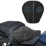 Heran Motorcycle Seat Cushion, 3D Honeycomb Structure & High Elasticity Gel Material Breathable Shock-Absorbing Seat Cover for Comfortable Long-Distance Riding