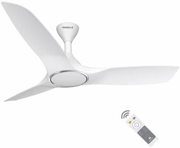 Havells Stealth Air " The most silent BLDC fan with Premium Look and Finish", 1200mm BLDC motor and Remote Controlled Ceiling Fan (Pearl White, Pack of 1)