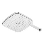 8-Inch Rain Shower Head for bathroom | India's First Auto Clean Overhead Shower with Push Button technology | High Pressure Water Flow | Hard water resistant | with 15 inches brass nut arm (with arm)