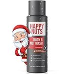 HAPPY NUTS Big Wood Body and Nut Wash - Moisturizing Men's Shower Gel, Bodywash with Deep Cleanse for Sensitive Skin - Men's Body Soap