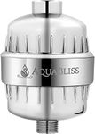 AquaBliss High Output 15-Stage Shower Filter - Reduces Dry Itchy Skin, Dandruff, Eczema Dramatically Improves The Condition Your Skin, Hair Nails - Chrome (SF100)