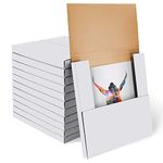 Vinyl Record Shipping Boxes,12.5" X 12.5" x 1" White Vinyl Record LP Shipping Mailer Boxes,Easy Fold LP Cardboard Mailing Boxes Multi Depth Album Mailers for Packaging Moving Storage