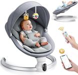 Ixdregan Baby Swing Chair,Electric Baby Bouncer with 5 Swing Amplitudes,Electric Baby Rocker,Baby Bouncer with Mobile App Control and Remote Control Blueteeth, Portable Newborn Rocking