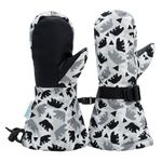 JAN & JUL Boys' Waterproof Insulated Toddler Mittens with Fleece Lining for Winter (Bear Club, Size S)