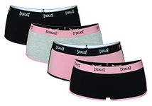 Everlast Women's 4 PK Boyshorts COM A Size XL, COM A: Black, Grey, Blush, Black