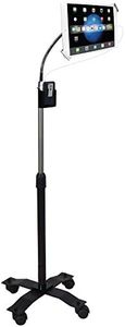 Gooseneck Floor Stand - CTA Compact Security Gooseneck Floor Stand for Tablets with Lock and Key Security System for iPad 7th/ 8th/ 9th Gen 10.2", iPad Pro 12.9", and Surface Pro 4 (PAD-SCGS)