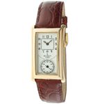 Peugeot Vintage Unisex 14K Gold Plated Contoured Dial Brown Leather Band Doctors Nurse Watch 2038G