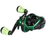 Sougayilang Baitcasting Reel 18LB Carbon Fiber Drag Baitcasters Unequaled Affordable High-tech Innovation Baitcast Fishing Reels - Green -Right Handed