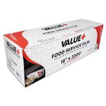 Value Plus (18 Inch x 2000 Feet) Cling Film with Slide Cutter, Food Wrap Roll Keep Food Fresh BPA-Free Microwave and Freezer Safe, Ideal for Home & Commerical Use